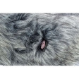 Kulatý pelech YELINA 55 cm dlouhý plyšový vlas, černá/šedá