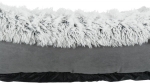 Obdelníkový pelech HARVEY, 100 x 75 cm, dlouhovlasý plyš/semiš, šedá