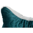 Xmas - Ergonomický relaxační polštářek ESTELLE , tvar kost, 34 x 20 cm, petrolejová/šedá