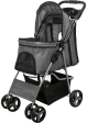 Kočárek pro psy BUGGY, rychlosklápěcí, 47 x 100 x 80cm, nosnost do 15 kg, šedá