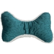 Xmas - Ergonomický relaxační polštářek ESTELLE , tvar kost, 34 x 20 cm, petrolejová/šedá