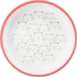 Keramická miska nízká, pro kočky s krátkým čumákem 0,3l/11 cm, lososová/bílá