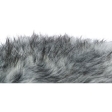 Polštář YELINA obdélníkový 70 x 55 cm, dlouhý plyšový vlas, černá/šedá