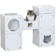 CASA CARA kartonový nábytek pro kočky, 93 x 82 x 30,5 cm, nosnost 8 kg, bílá