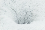 Kulatý pelech HARVEY ø 80 cm, hebký potah s dlouhým vlasem, bílá/černá