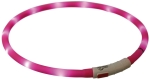 Flash USB svítící obojek XS-XL 70 cm / 10 mm, růžová (RP 2,10 Kč) - DOPRODEJ