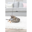 Hrací prut se srdíčkem, peříčko, catnip, 50 cm, plyš/dřevo
