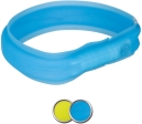 USB svítící obojek PLOCHÝ XS-S 35cm/30 mm, modrý - DOPRODEJ (RP 2,10 Kč)