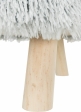 Pohovka HARVEY kulatá, ø 46 × 28 cm, vysoký vlas, dřevěné nožky, šedá