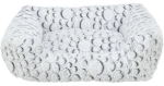 MILA plyšový čtvercový pelech s okrajem, 100 x 70 cm, bílá/šedá