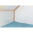 LIAS látková bouda do interiéru 88 x89 x 61 cm, dřevěný rám, písková/modrá