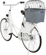 Plastový košík na zadní nosič, s mřížkovou střechou, 36x47x46cm, šedý (max. 6kg)