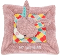 JUNIOR snuggler - plyšový mazlíček, čtverec s králičí hlavou 13 x 13 cm