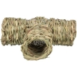 Přírodní tunel "T" pro hlodavce (křeček,osmák) , 25 × 9 × 18 cm, 100% tráva
