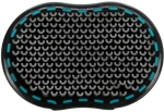 Kartáč na textil s gumovými štětinami, 7 x 10 cm, TPR/plast, černá/tyrkysová