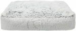 Vysoký polštář HARVEY, obdélník 80 x 60cm, hebký potah s dlouhým vlasem, bílá/černá
