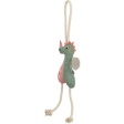 Dragon - dráček na laně, 55 cm, hračka pro psy, 100% pravá kůže/lano, zelená