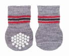 Protiskluzové šedé ponožky, 2 ks pro psy L-XL