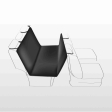Autopotah nylon/flís, černý s béžovými packami 1,40 x 1,45 m