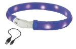 Nobby LED plochý svítící obojek pro psy modrý L 70cm