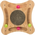 Škrábadlo v dřevěném rámu, s hračkami,  35 × 4 × 35 cm