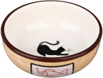 Keramická miska s kočkou a rybou, glazura 0,35l/12,5cm