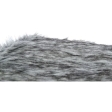 Polštář YELINA obdélníkový 90 x 65 cm, dlouhý plyšový vlas, černá/šedá