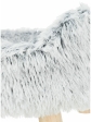 Pohovka HARVEY oválná, 60 × 28 x 54 cm, vysoký vlas, dřevěné nožky, šedá