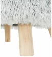 Pohovka HARVEY oválná, 60 × 28 x 54 cm, vysoký vlas, dřevěné nožky, šedá