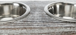 Sada nerez misek v dřevěném podstavci, 2x045l/12cm, 36x7x19cm, bílá