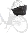Přepravní proutěný koš na zadní nosič kola-černý 35x49x55 cm (max. 8kg)