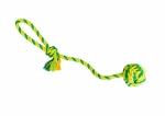 Vrhací lano s míčem HipHop bavlněný 41 cm 85 g limetková, zelená