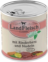 Landfleisch Dog Classic hovězí srdce s těstovinou 800g