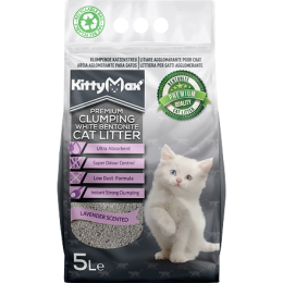 KITTYMAX hrudkující, bezprašný bílý bentonit LAVENDER  5 l