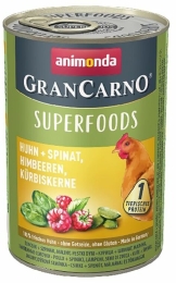 GRANCARNO Superfoods kuře,špenát,maliny,dýňová semínka 400 g pro psy