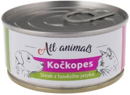 ALL ANIMALS konzerva KOČKOPES steak z hovězího jazyka, 100 g