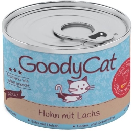 GoodyCat Dose Kuře, losos, hovězí a sladké brambory 180g