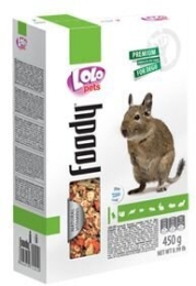 LOLO BASIC kompletní krmivo pro osmáky degu 450 g krabička