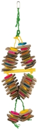 Závěsná hračka na sisalovém laně - karton,dřevo 18 x 35 cm