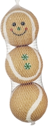 Nobby Vánoční tenisové míčky perníček 3 ks 6,0 cm
