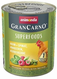 GRANCARNO Superfoods kuře,špenát,maliny,dýňová semínka 800 g pro psy