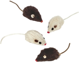 Nobby hračka pro kočky plyšové myšky 4ks 5cm