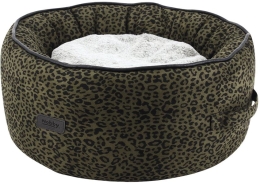 Nobby LEO komfortní oválný pelíšek leopardí hnědá 45x19cm