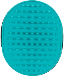 Masážní kartáč, ovál na ruku, polyester/silikon/TPR, 11x14cm
