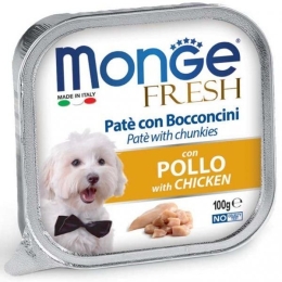 MONGE FRESH - paštika a kousky s kuřecím 100 g pro psy