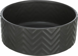 Keramická miska 0,9 l/ø 16 cm, vroubkovaná, černá