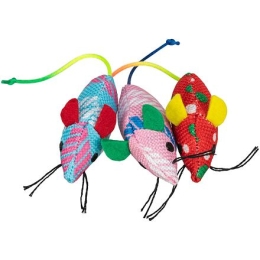 Myška tkaná s catnipem, 7 cm, různé barvy