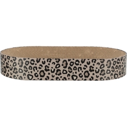 Kartonové škrabací lůžko LEO, s catnipem, 63 x 10 x 35 cm, hnědá/leopardí