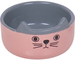 Nobby CAT FACE keramická miska pro kočky růžovo-šedá 13x4,5cm/0,16l