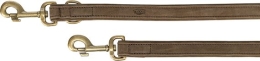 Vodítko PURE kožené nastavitelné, hnědá, L-XL: 2 m/ 25 mm
